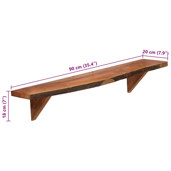 Rafturi de perete, 2 buc., 90x20x18 cm, lemn masiv de acacia WALTI