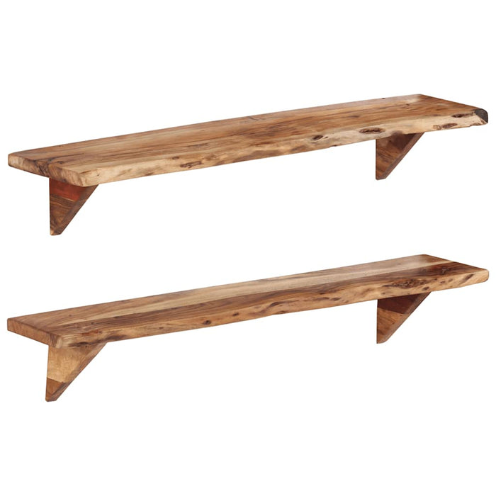 Rafturi de perete, 2 buc., 120x20x18 cm, lemn masiv de acacia WALTI