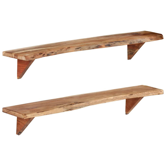 Rafturi de perete, 2 buc., 120x20x18 cm, lemn masiv de acacia WALTI