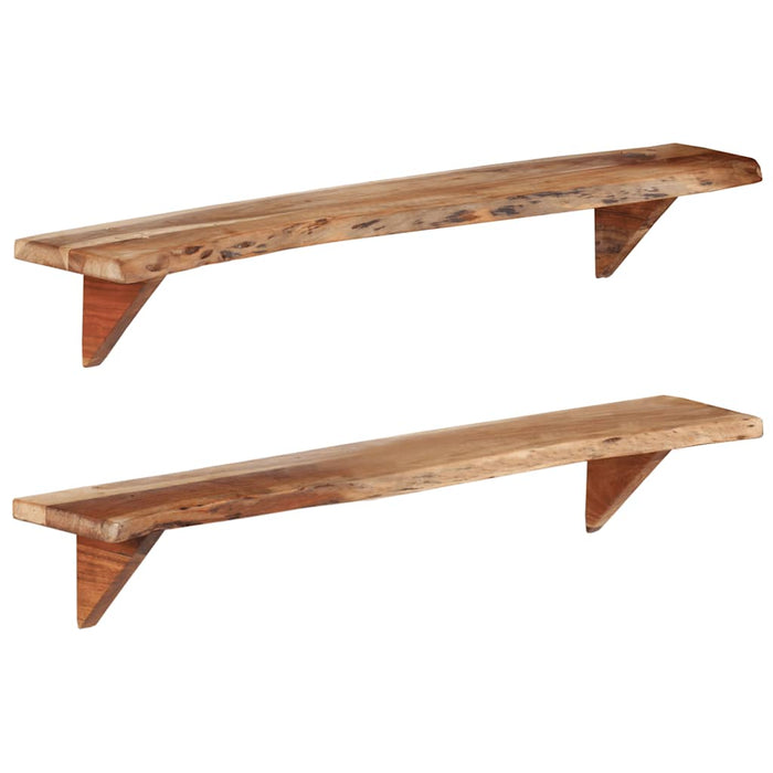 Rafturi de perete, 2 buc., 120x20x18 cm, lemn masiv de acacia WALTI
