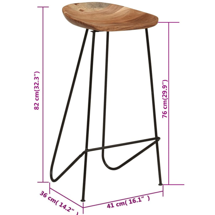 Scaune de bar, 2 buc., lemn masiv de acacia WALTI