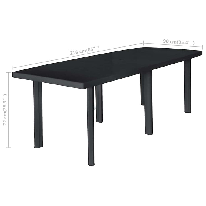 Masă de grădină, antracit, 216 x 90 x 72 cm, plastic - WALTI WALTI
