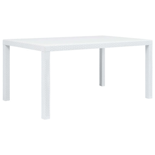 Masă de grădină, alb, 150 x 90 x 72 cm, plastic, aspect ratan - WALTI WALTI