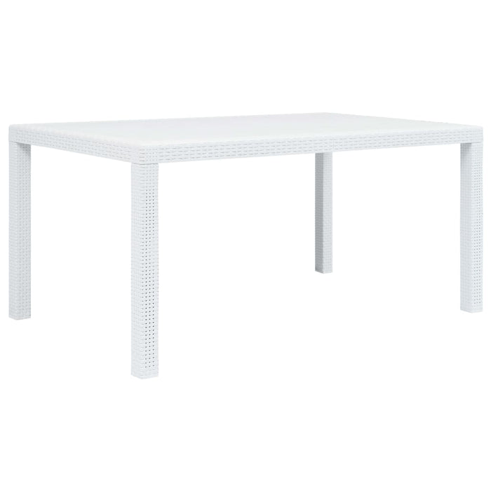 Masă de grădină, alb, 150 x 90 x 72 cm, plastic, aspect ratan - WALTI WALTI
