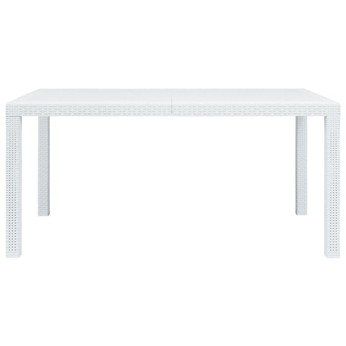 Masă de grădină, alb, 150 x 90 x 72 cm, plastic, aspect ratan - WALTI WALTI