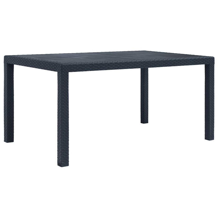 Masă de grădină, antracit, 150x90x72 cm, plastic, aspect ratan - WALTI WALTI