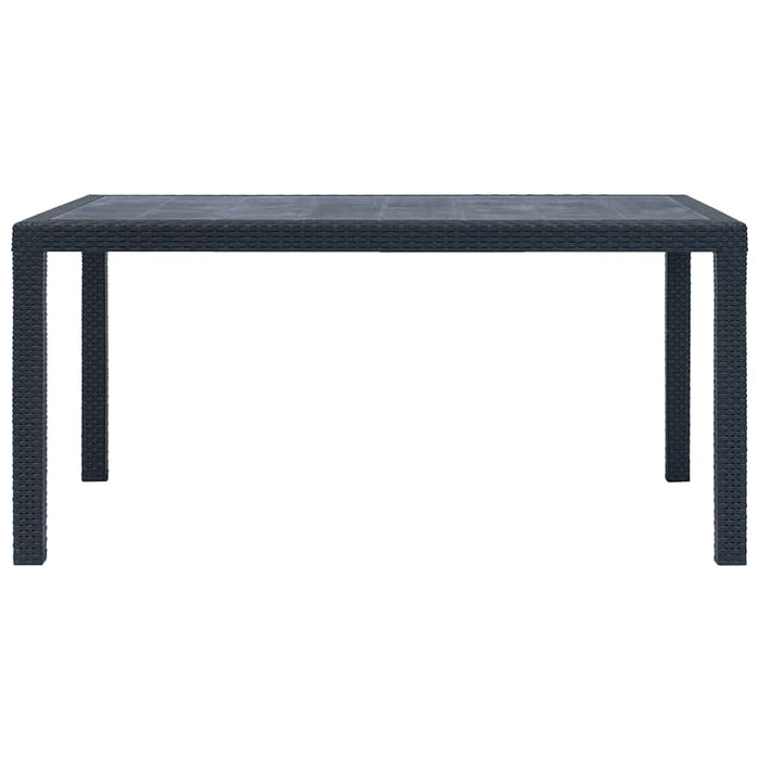 Masă de grădină, antracit, 150x90x72 cm, plastic, aspect ratan - WALTI WALTI