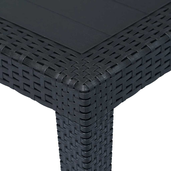 Masă de grădină, antracit, 150x90x72 cm, plastic, aspect ratan - WALTI WALTI