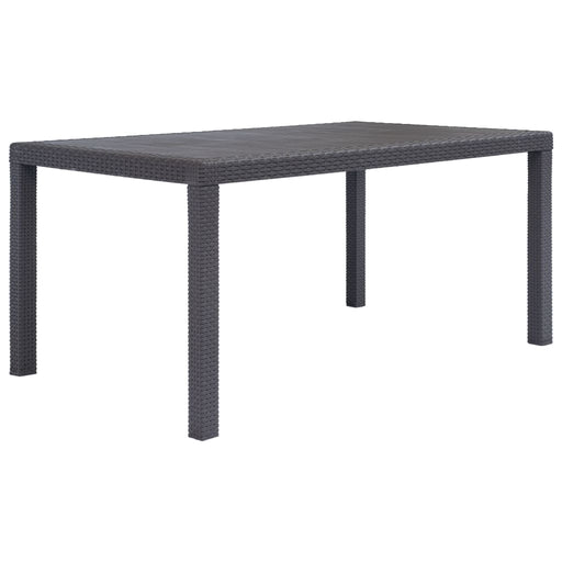 Masă de grădină, maro, 150x90x72 cm, plastic, aspect ratan - WALTI WALTI