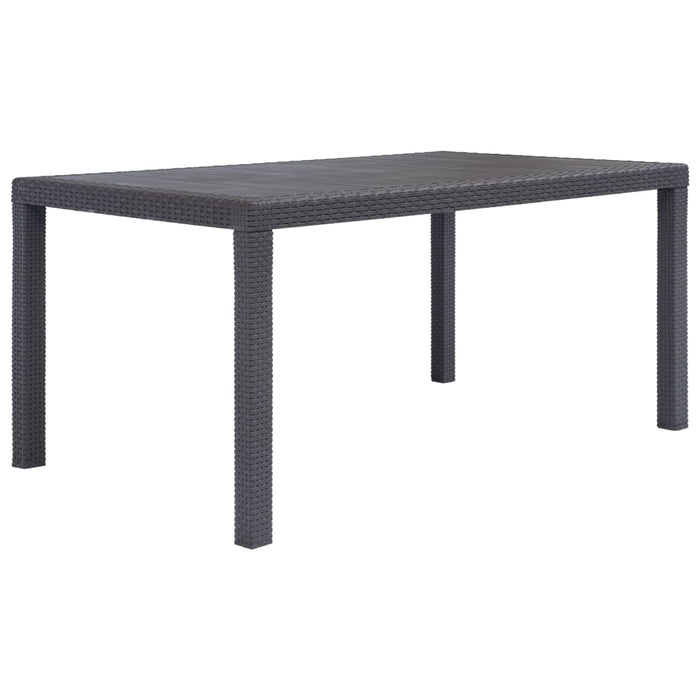 Masă de grădină, maro, 150x90x72 cm, plastic, aspect ratan - WALTI WALTI