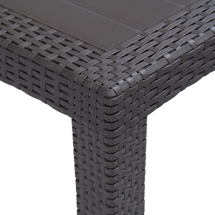 Masă de grădină, maro, 150x90x72 cm, plastic, aspect ratan - WALTI WALTI