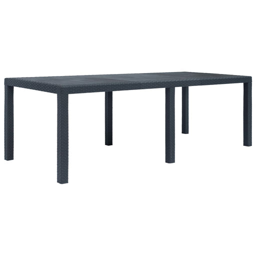 Masă de grădină, antracit, 220x90x72 cm , plastic, aspect ratan - WALTI WALTI