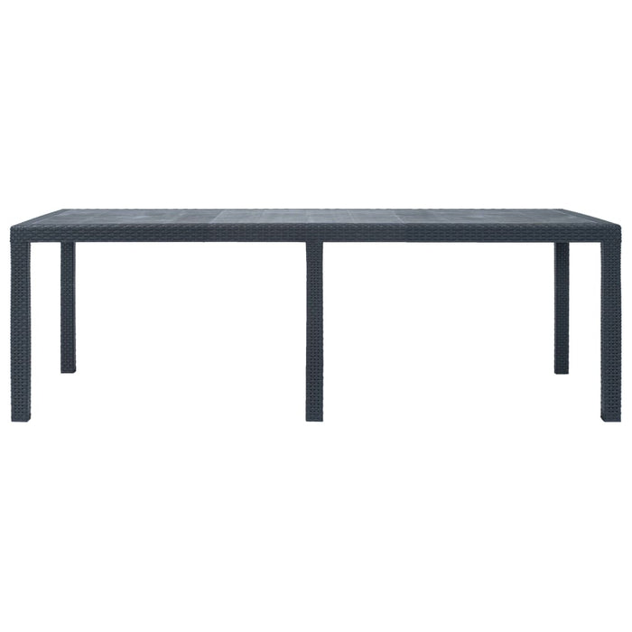 Masă de grădină, antracit, 220x90x72 cm , plastic, aspect ratan - WALTI WALTI