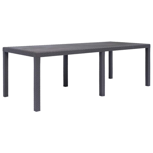 Masă de grădină, maro, 220x90x72 cm , plastic, aspect ratan - WALTI WALTI