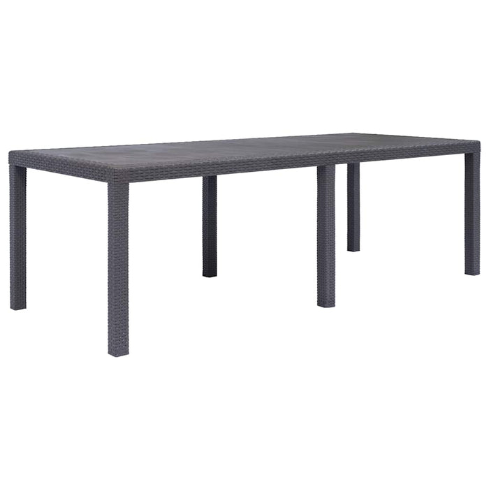 Masă de grădină, maro, 220x90x72 cm , plastic, aspect ratan - WALTI WALTI