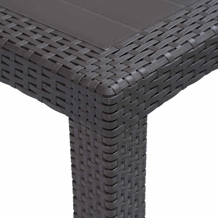 Masă de grădină, maro, 220x90x72 cm , plastic, aspect ratan - WALTI WALTI