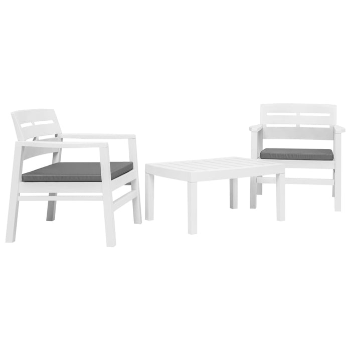 Set mobilier de grădină, 3 piese, alb, plastic - WALTI WALTI