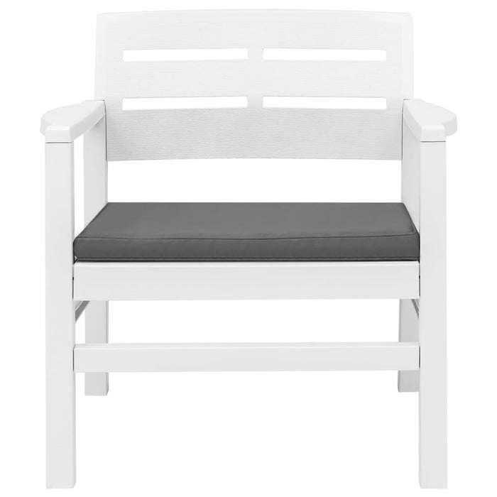 Set mobilier de grădină, 3 piese, alb, plastic - WALTI WALTI