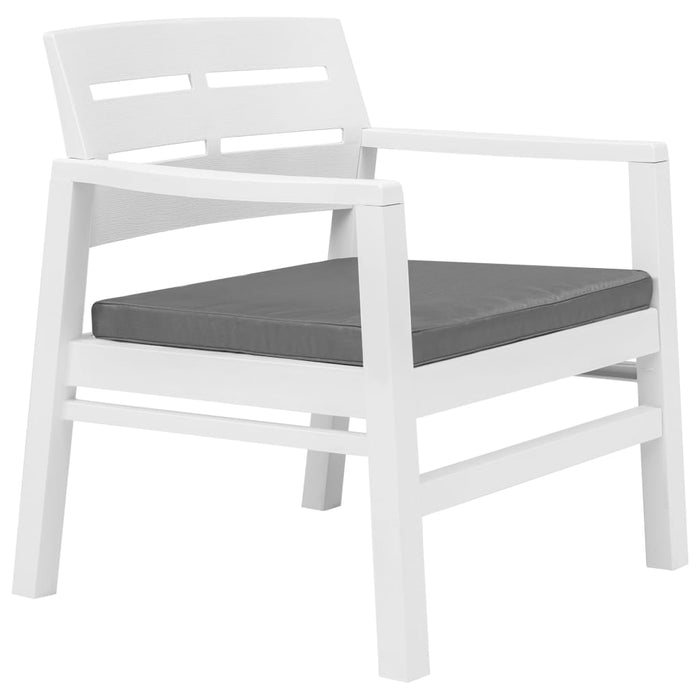 Set mobilier de grădină, 3 piese, alb, plastic - WALTI WALTI