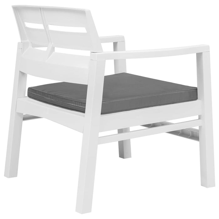 Set mobilier de grădină, 3 piese, alb, plastic - WALTI WALTI