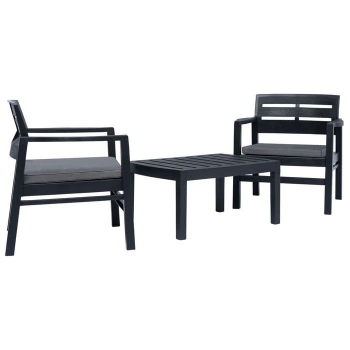 Set mobilier de grădină, 3 piese, antracit, plastic - WALTI WALTI