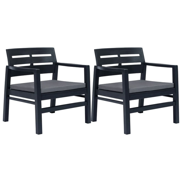 Set mobilier de grădină, 3 piese, antracit, plastic - WALTI WALTI
