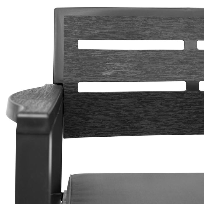 Bancă de grădină cu 2 locuri, perne, antracit, 133 cm, plastic - WALTI WALTI