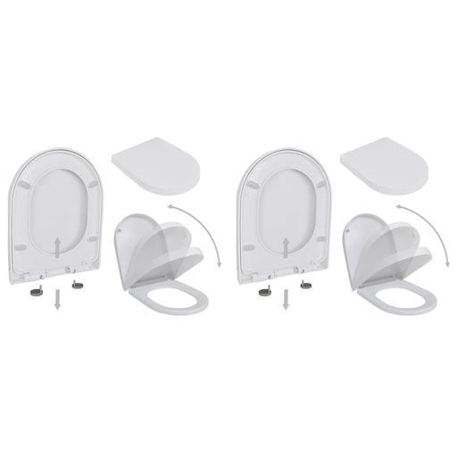 Capace WC cu închidere silențioasă, 2 buc., alb, plastic - WALTI WALTI