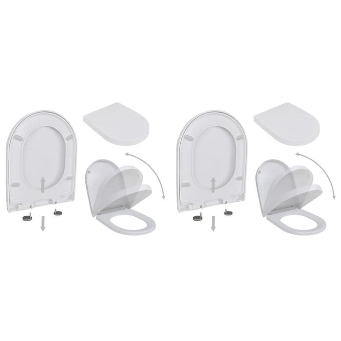 Capace WC cu închidere silențioasă, 2 buc., alb, plastic - WALTI WALTI