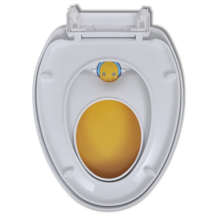 Capace WC închidere silențioasă, 2 buc., alb & galben, plastic - WALTI WALTI