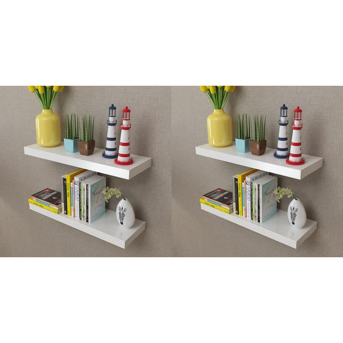 Rafturi de perete, 4 buc., alb, 60 cm - WALTI WALTI