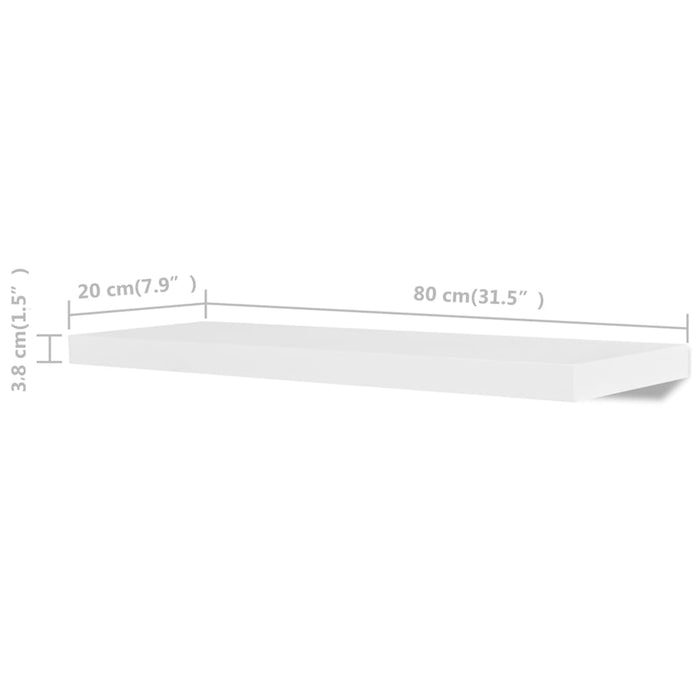 Rafturi de perete, 4 buc., alb, 80 cm - WALTI WALTI