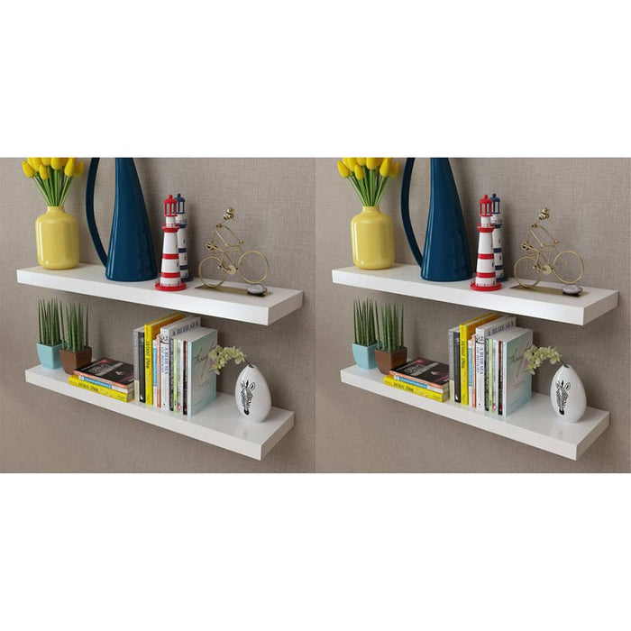 Rafturi de perete, 4 buc., alb, 80 cm - WALTI WALTI