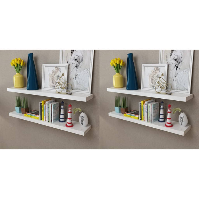Rafturi de perete, 4 buc., alb, 100 cm - WALTI WALTI