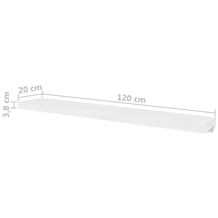 Rafturi de perete, 4 buc., alb, 120 cm - WALTI WALTI