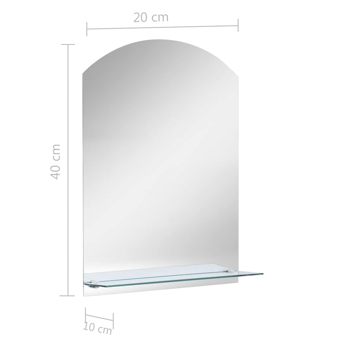 Oglindă de perete cu raft, 20 x 40 cm, sticlă securizată - WALTI WALTI