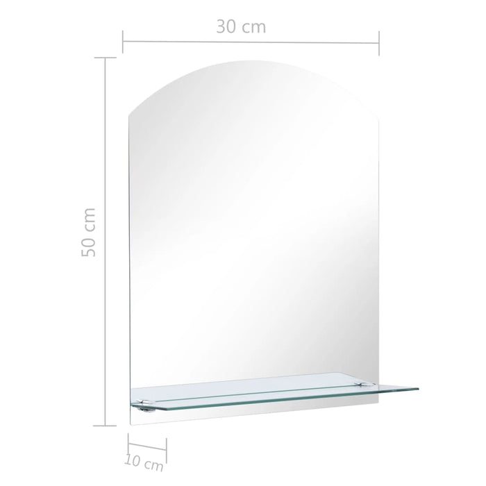 Oglindă de perete cu raft, 30 x 50 cm, sticlă securizată - WALTI WALTI