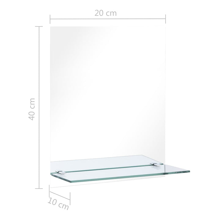 Oglindă de perete cu raft, 20 x 40 cm, sticlă securizată - WALTI WALTI
