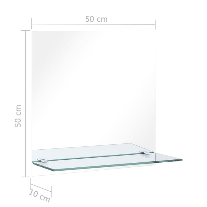 Oglindă de perete cu raft, 50 x 50 cm, sticlă securizată - WALTI WALTI