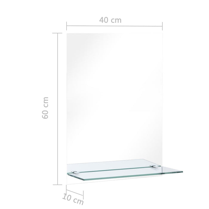 Oglindă de perete cu raft, 40 x 60 cm, sticlă securizată - WALTI WALTI