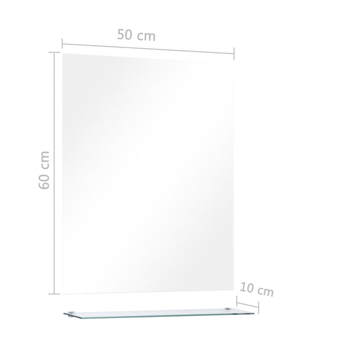 Oglindă de perete cu raft, 50 x 60 cm, sticlă securizată - WALTI WALTI