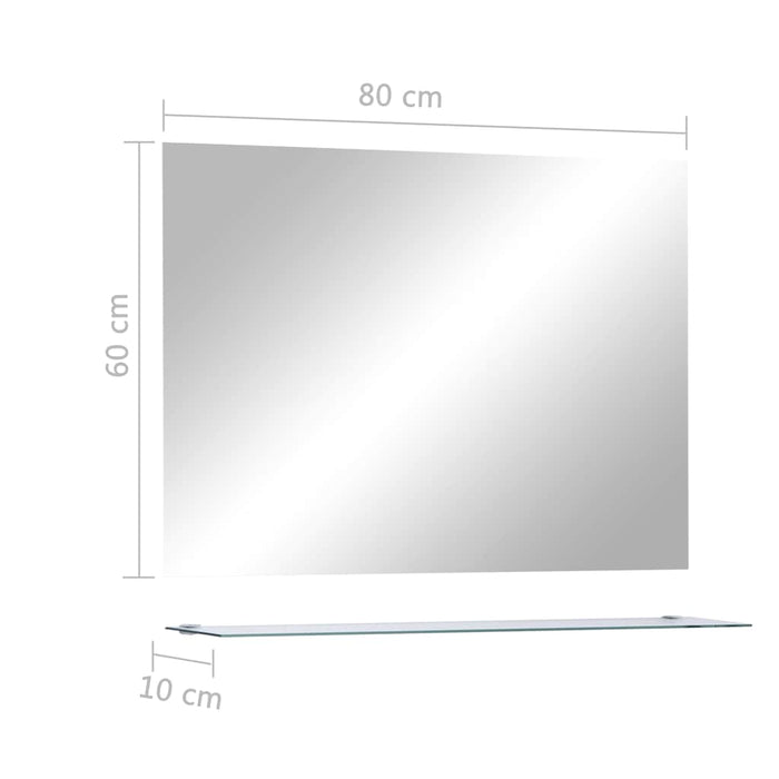 Oglindă de perete cu raft, 80 x 60 cm, sticlă securizată - WALTI WALTI