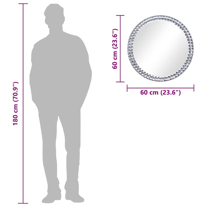 Oglindă de perete, 60 cm, sticlă securizată - WALTI WALTI