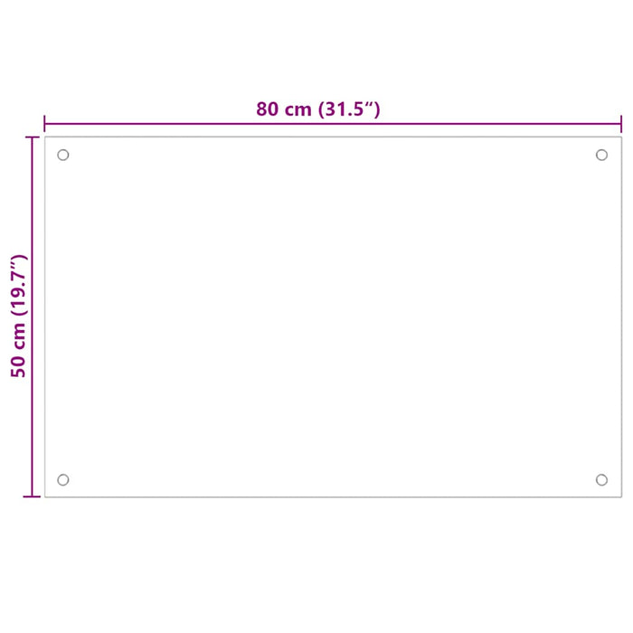 Panou antistropi de bucătărie, culoare lapte, 80x50 cm, sticlă securizată WALTI