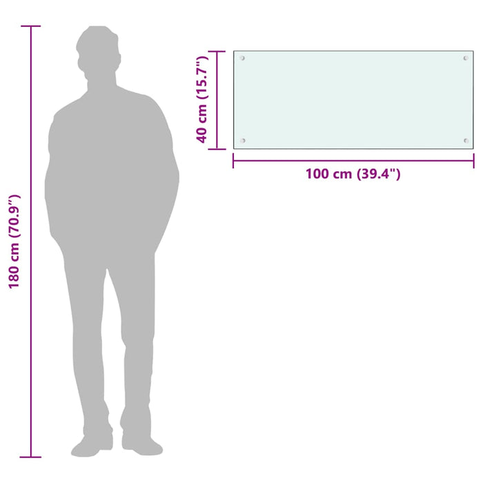 Panou antistropi de bucătărie, culoare lapte, 100x40 cm sticlă securizată WALTI