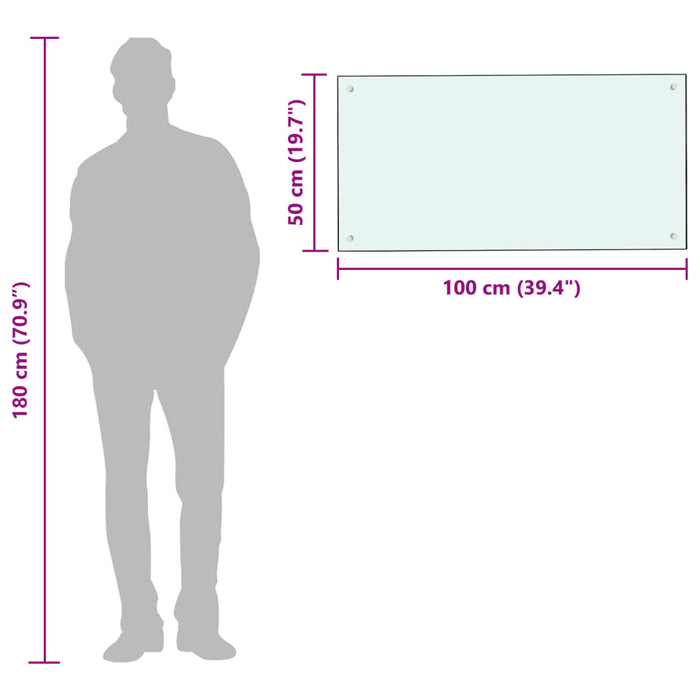 Panou antistropi de bucătărie, culoare lapte, 100x50 cm sticlă securizată WALTI