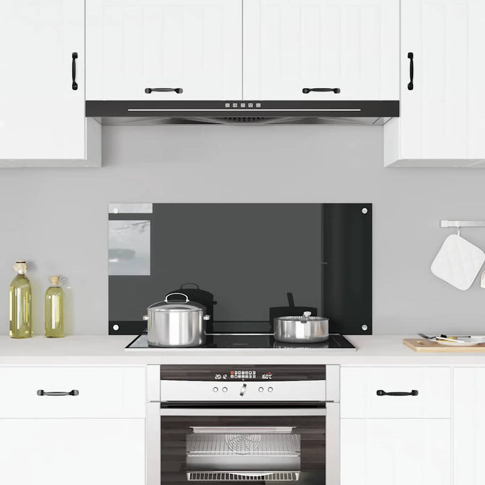 Panou antistropi de bucătărie negru 100x50 cm sticlă securizată WALTI