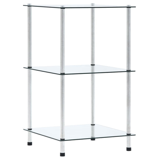 Raft cu 3 niveluri, transparent, 40x40x67 cm, sticlă securizată - WALTI WALTI