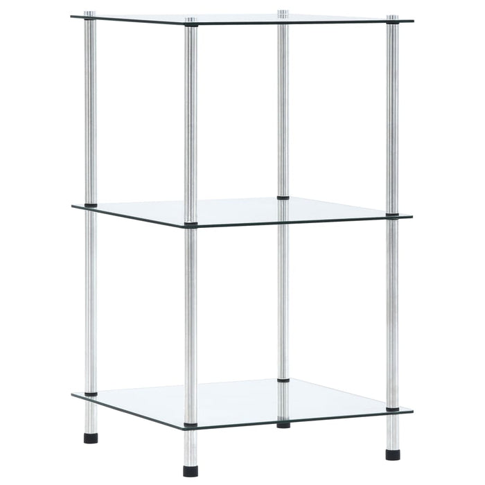 Raft cu 3 niveluri, transparent, 40x40x67 cm, sticlă securizată - WALTI WALTI