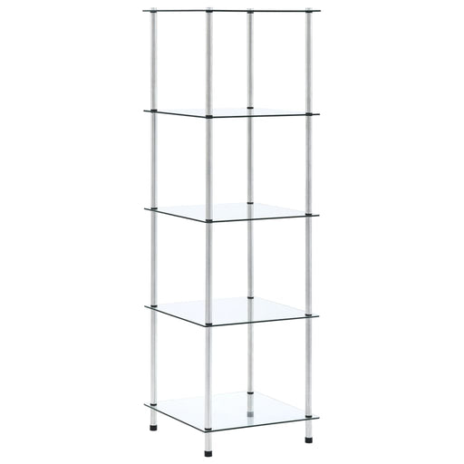 Raft cu 5 niveluri transparent, 40x40x130 cm, sticlă securizată - WALTI WALTI